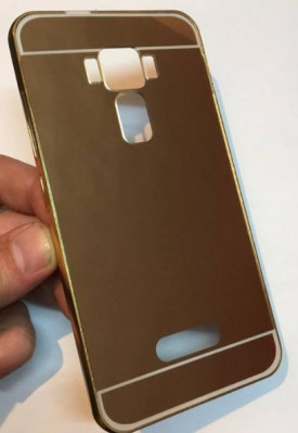 Добави още лукс Бъмпъри за телефони Луксозен алуминиев бъмпър с твърд огледален гръб за Asus Zenfone 3 5.2 ZE520KL Z017D златист